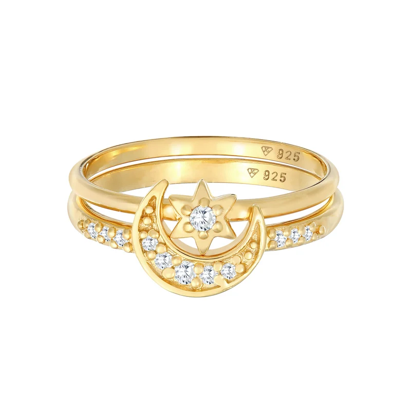 Ringset Astro | Zirkonia ( Weiß )