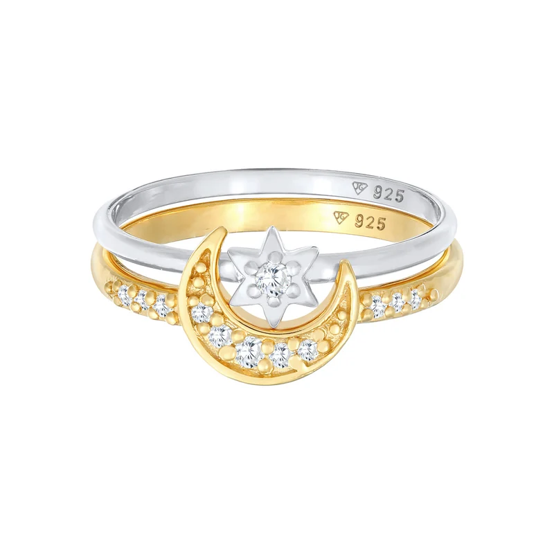 Ringset Astro | Zirkonia ( Weiß )