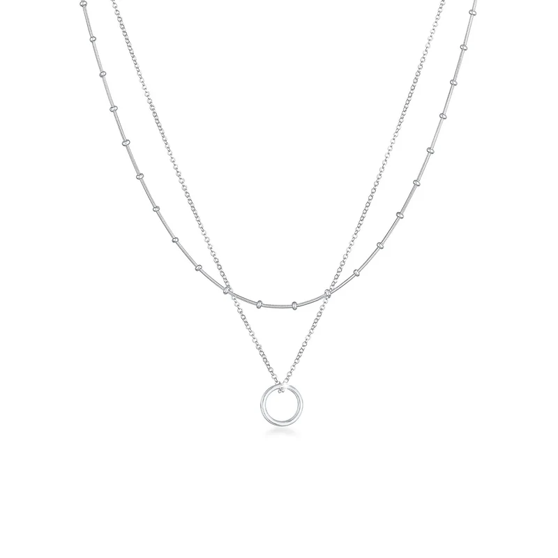 Layer-Halskette Kreis Geo