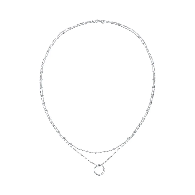 Layer-Halskette Kreis Geo