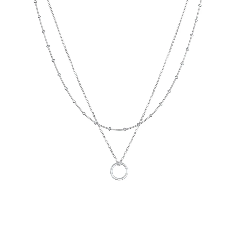 Layer-Halskette Kreis Geo