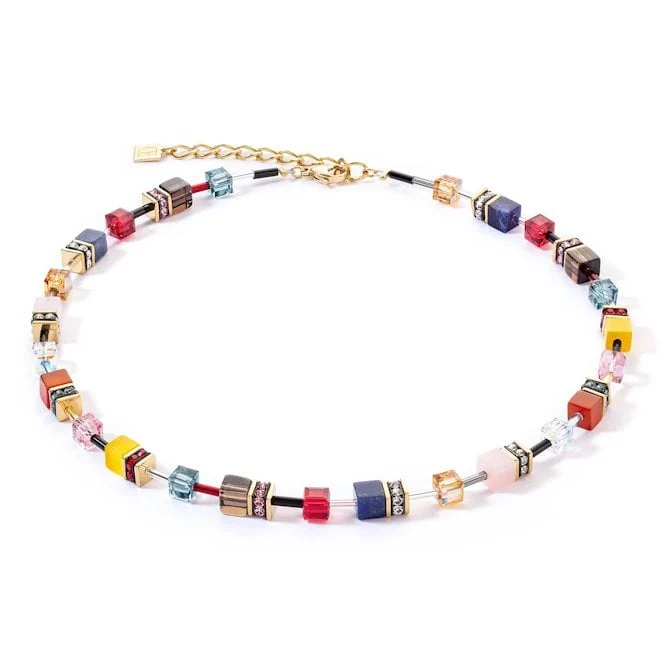 GeoCUBE Iconic Precious Energy Necklace in Gold & Multicolours
