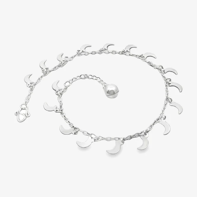 Silver Moon Anklet