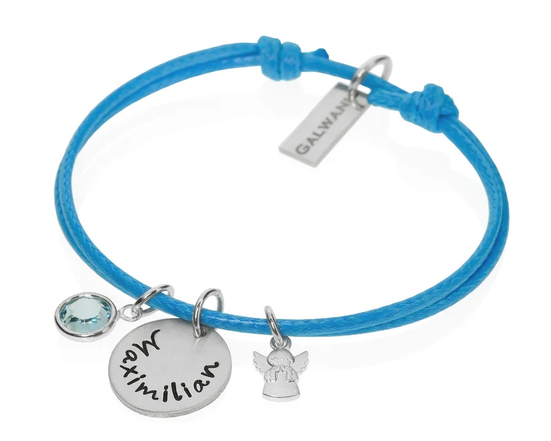 NAMENSARMBAND FÜR KINDER MIT ENGEL, SILBERSCHMUCK TAUFE