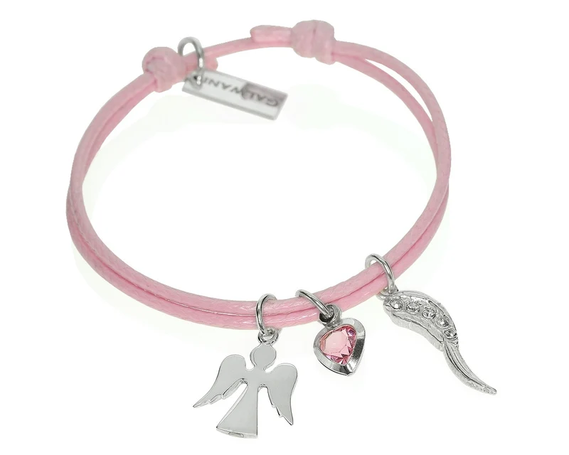 ARMBAND MIT ENGELSFLÜGEL, ENGEL, ROSA TAUFARMBAND, SCHUTZENGEL ZUR TAUFE