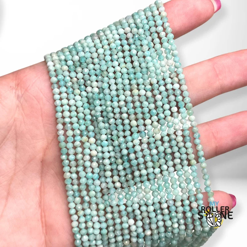Facettierte Amazonitperle 2 MM