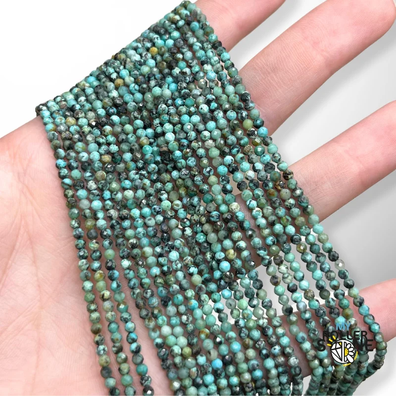 Facettierte blaue afrikanische Türkisperle 3A