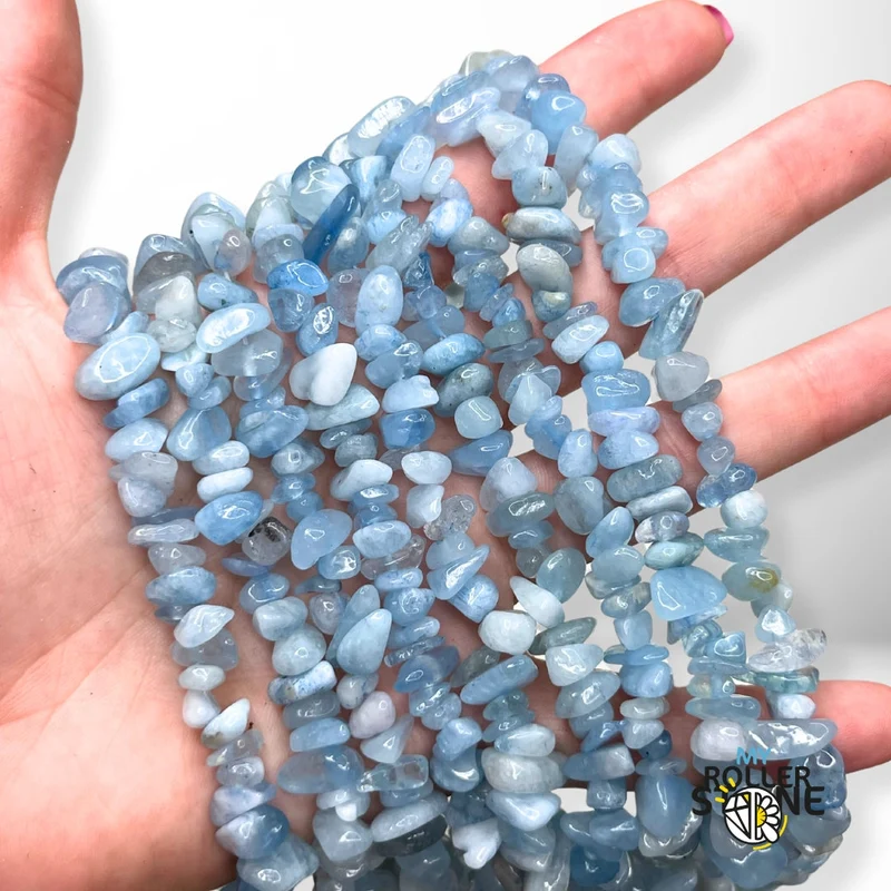 Aquamarin-Chips-Perle 40 CM