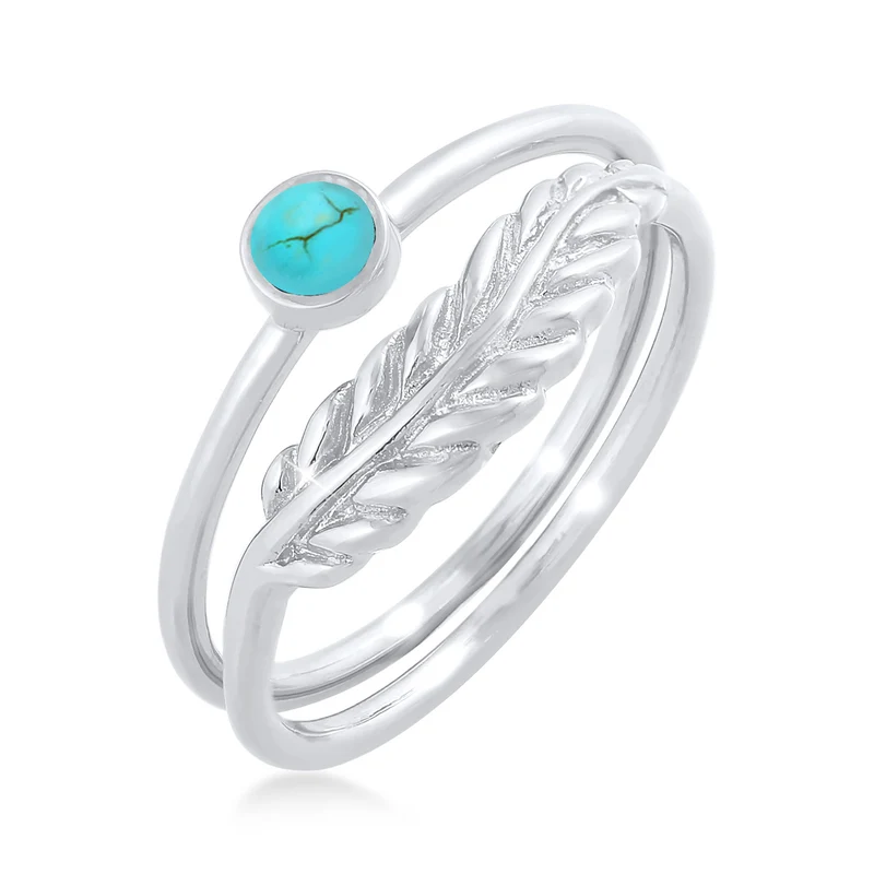Ringset | Howlith ( Türkis )