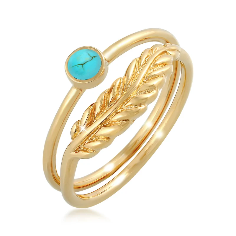 Ringset | Howlith ( Türkis )