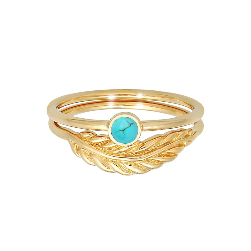Ringset | Howlith ( Türkis )