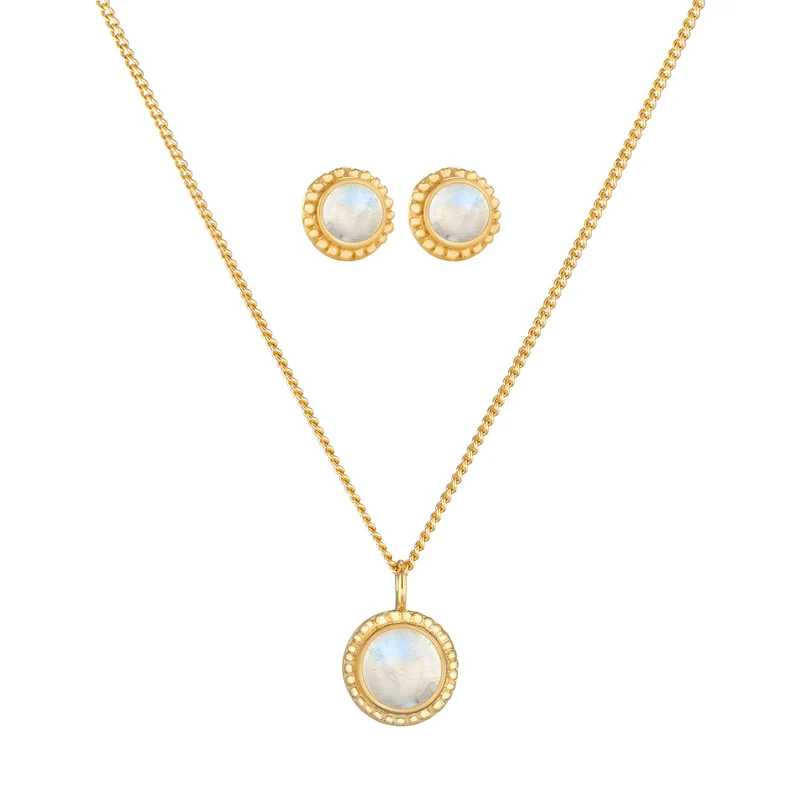 Schmuckset Boho | Mondstein (Weiß)