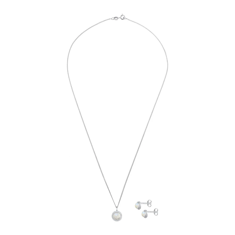 Schmuckset Boho | Mondstein (Weiß)