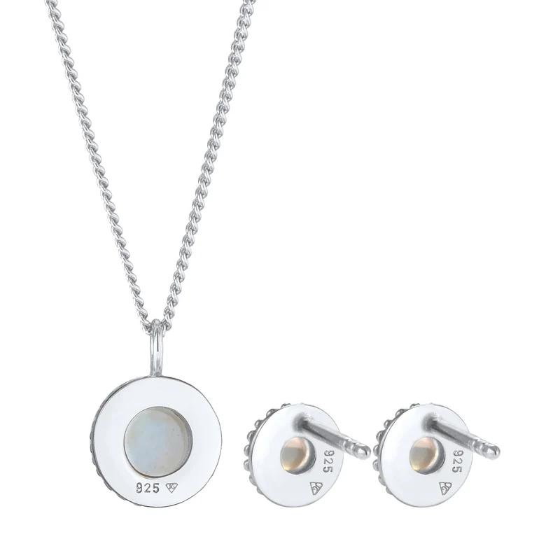 Schmuckset Boho | Mondstein (Weiß)