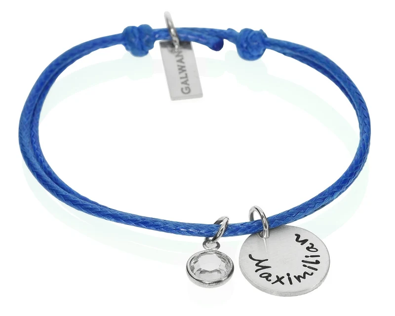 TAUFARMBAND MIT GRAVUR FÜR JUNGS, ARMBAND MIT NAMEN, GEBURTSSTEIN