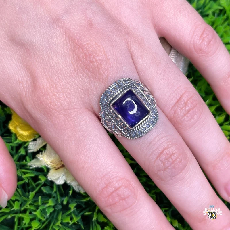 925 Silber Amethyst Ring #187