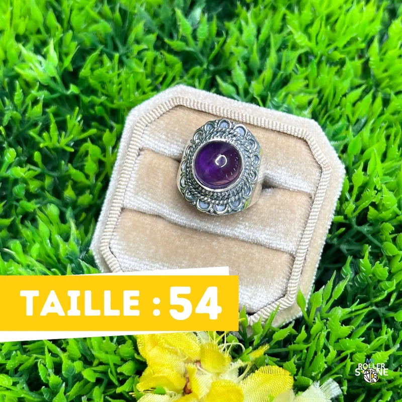 925 Silber Amethyst Ring #189