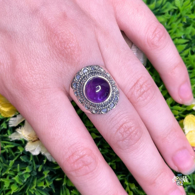 925 Silber Amethyst Ring #189