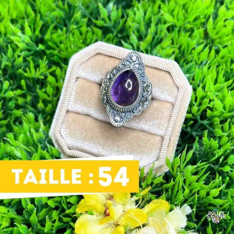 925 Silber Amethyst Ring #186