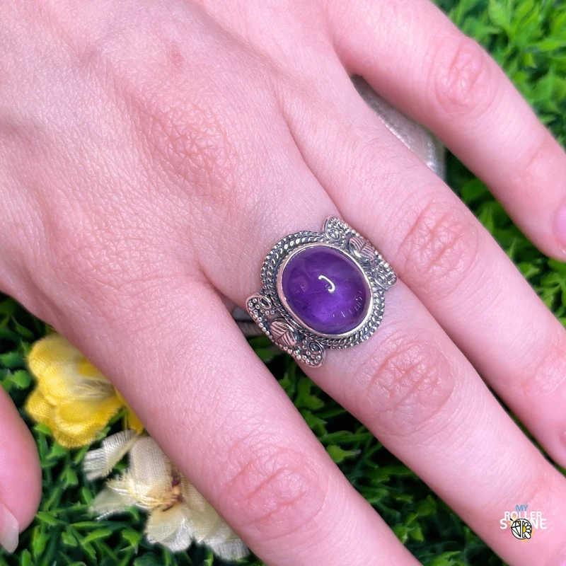 925 Silber Amethyst Ring #159