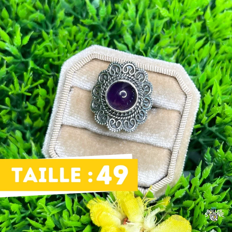 925 Silber Amethyst Ring #157
