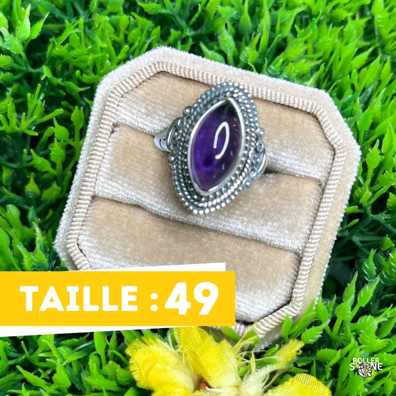 925 Silber Amethyst Ring #155
