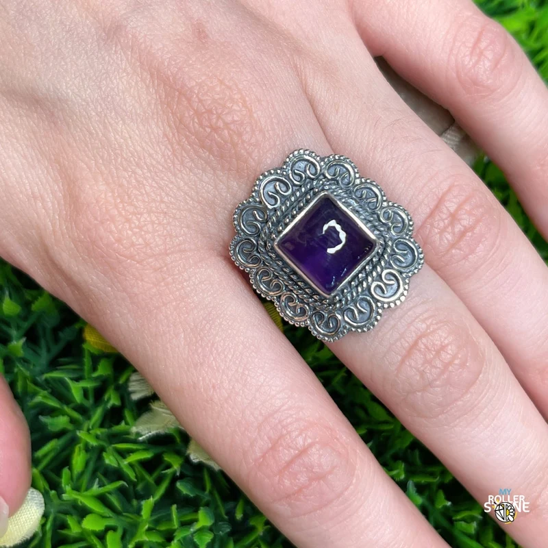 925 Silber Amethyst Ring #151