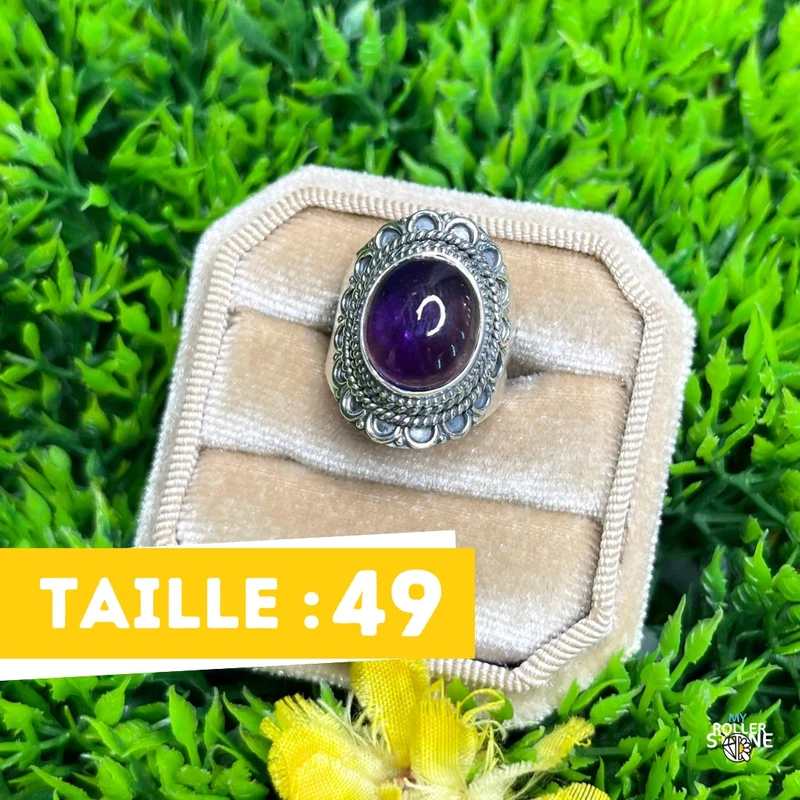 925 Silber Amethyst Ring #158