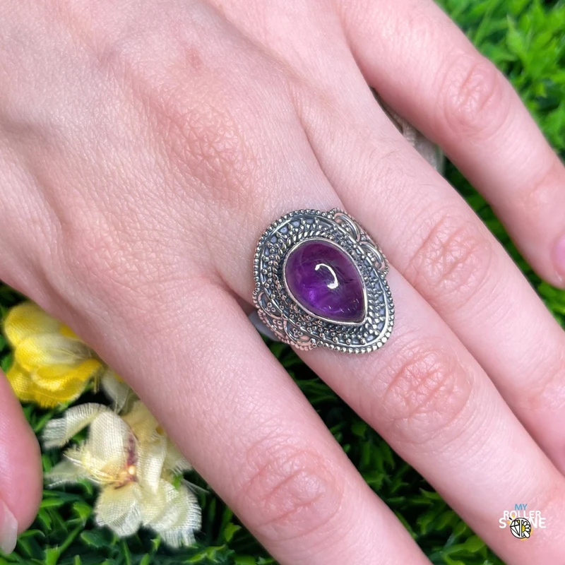 925 Silber Amethyst Ring #150