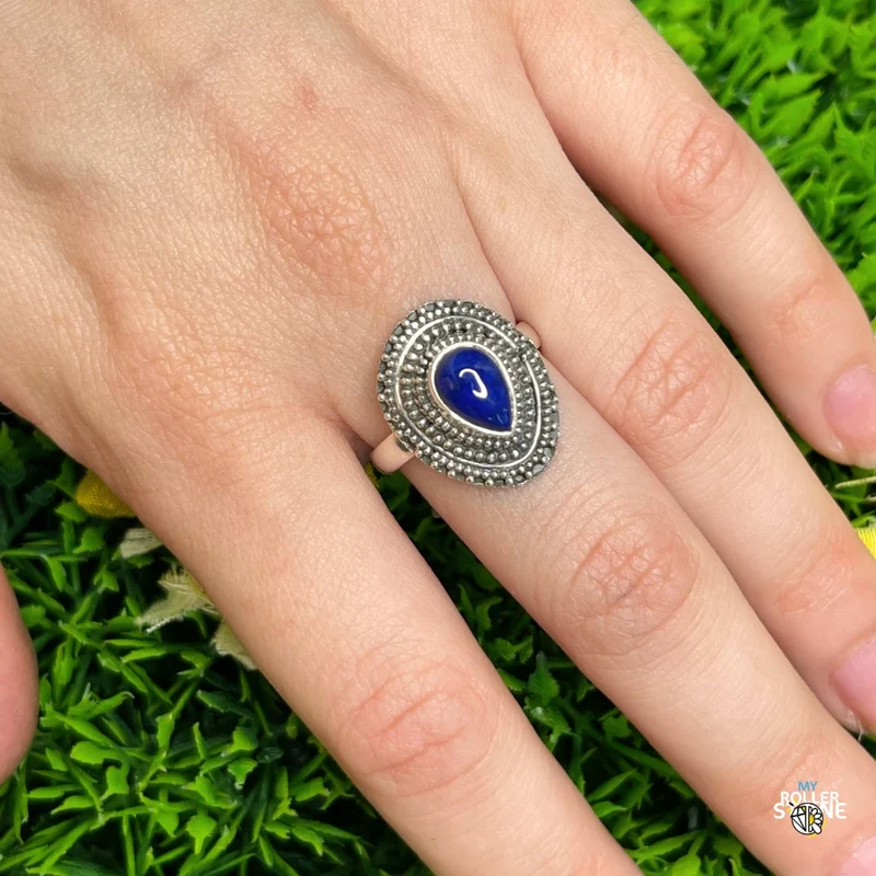 925 Silberring Lapislazuli #181