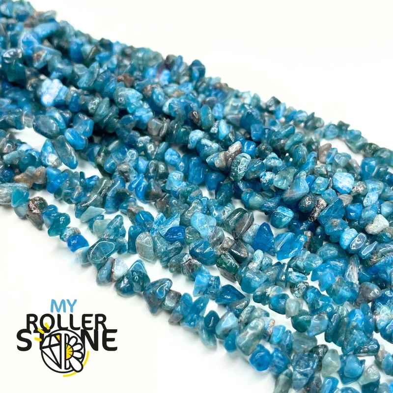 Blaue Apatit-Chips-Perle 1A 80 CM