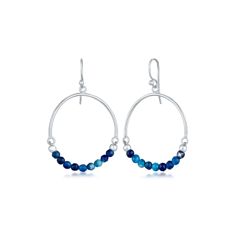Ohrhänger | Achat ( Blau )