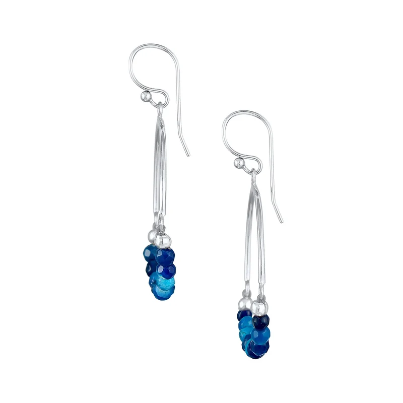 Ohrhänger | Achat ( Blau )