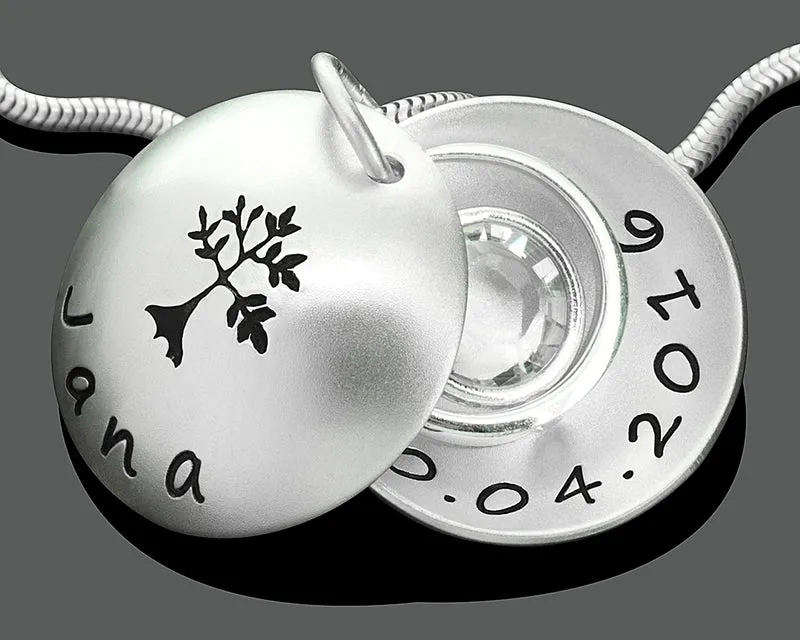 TAUFRING KETTE MIT GRAVUR, TAUFGESCHENK, SILBERKETTE ZUR TAUFE