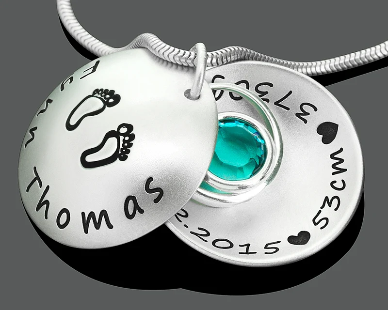 NAMENSKETTE 925 SILBER TAUFE SCHMUCK GESCHENK JUNGE GEBURT MEDAILLON HALSKETTE