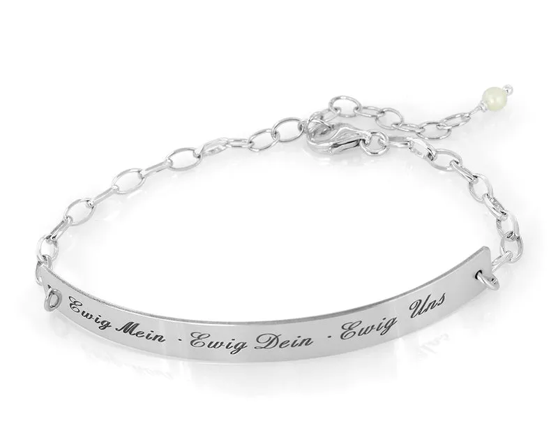 ARMBAND GRAVUR 925 SILBER, SILBERARMBAND MIT NAMEN, NAMENSSCHMUCK