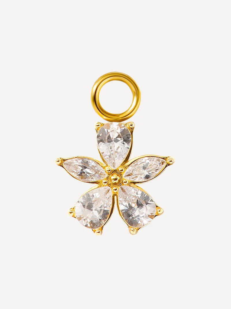 10x10,5mm Floral Spark Ohrring-Charm