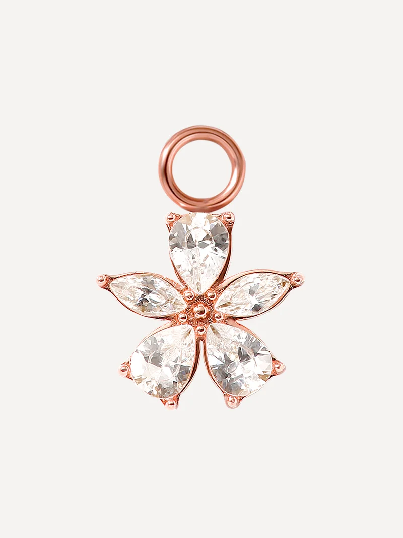 10x10,5mm Floral Spark Ohrring-Charm