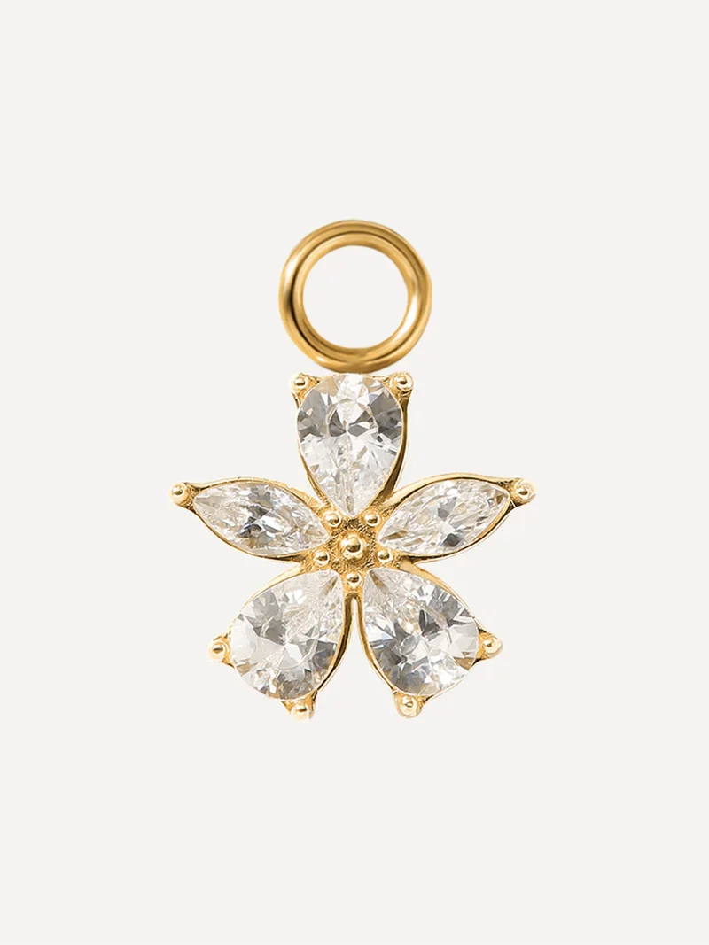 10x10,5mm Floral Spark Ohrring-Charm