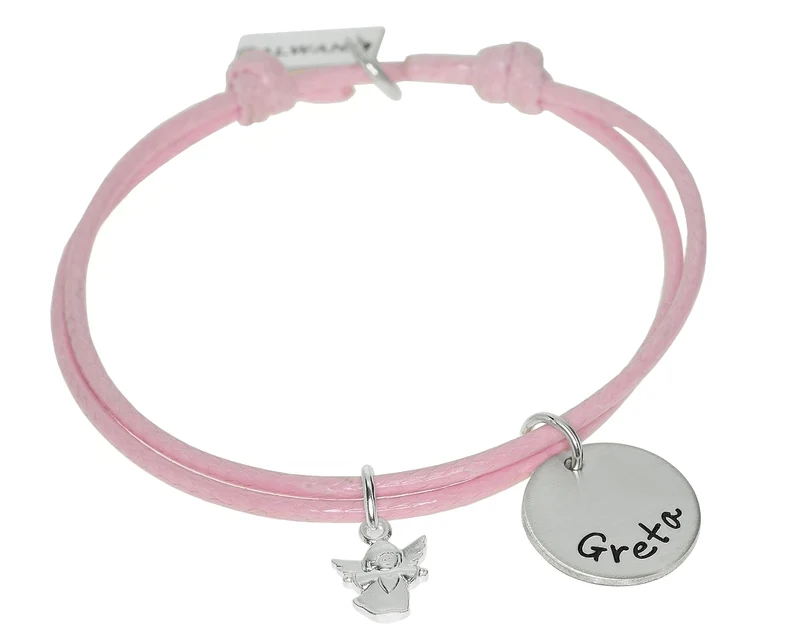 ENGELSCHMUCK, KINDER ARMBAND MIT NAMEN, TAUFARMBAND GRAVUR
