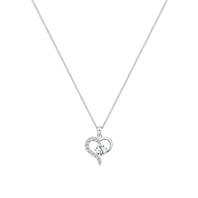 Halskette Herz Cut-Out | Mit Kristallen von Swarovski® (Weiß)