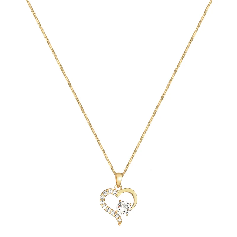 Halskette Herz Cut-Out | Mit Kristallen von Swarovski® (Weiß)