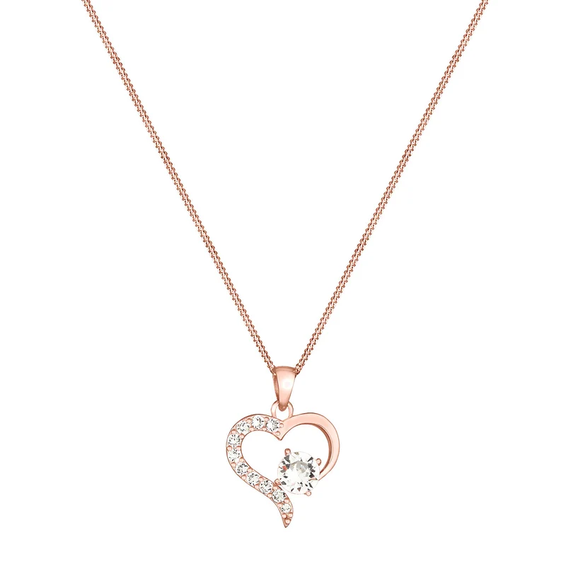 Halskette Herz Cut-Out | Mit Kristallen von Swarovski® (Weiß)