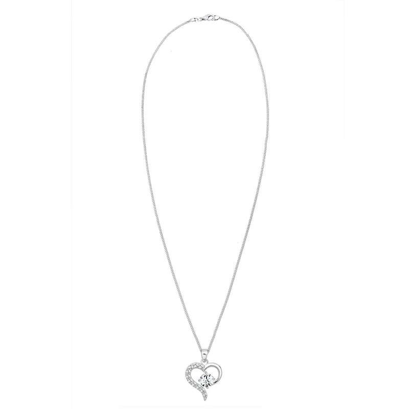 Halskette Herz Cut-Out | Mit Kristallen von Swarovski® (Weiß)
