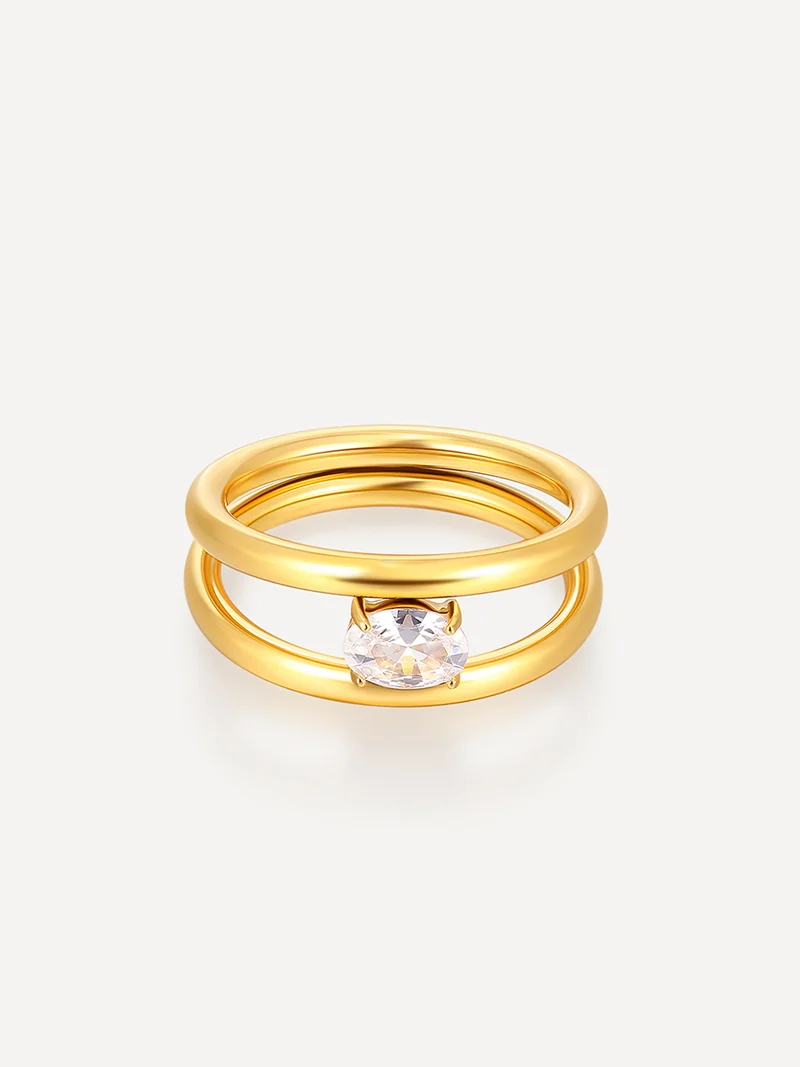 Sea and Sky Double Circular Ring