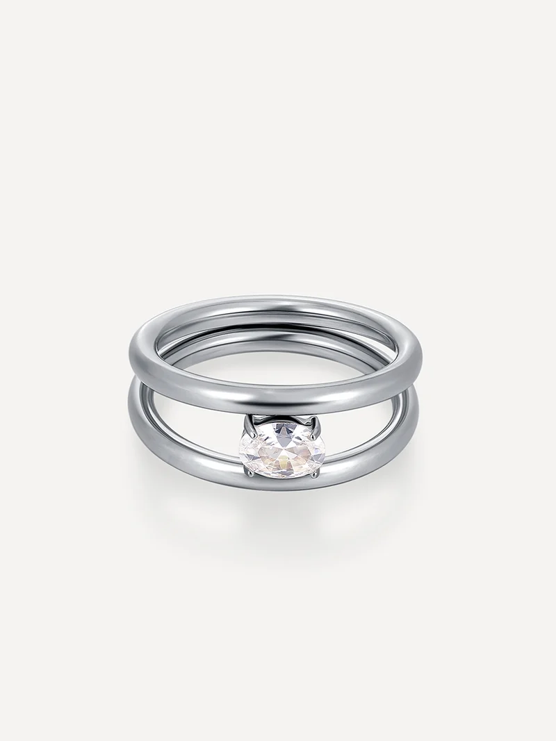 Sea and Sky Double Circular Ring