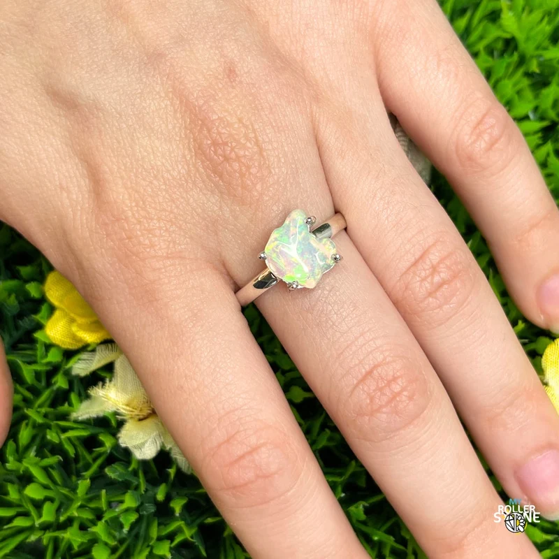 Äthiopischer Opal-Silberring #305