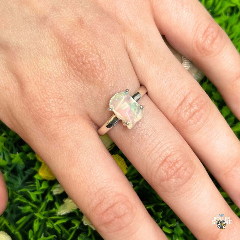 Äthiopischer Opal-Silberring #303
