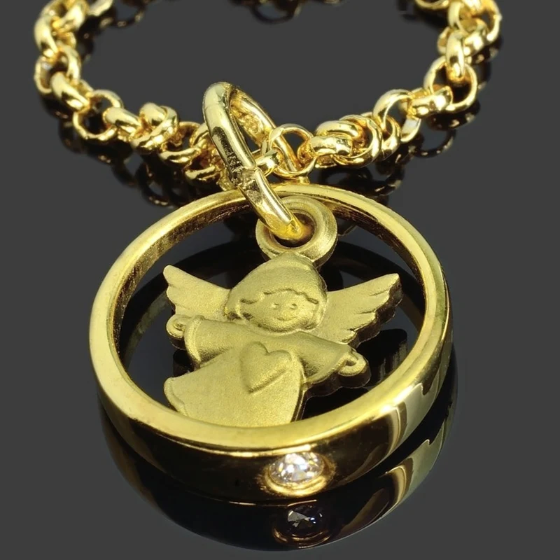 TAUFSCHMUCK MIT ENGEL, TAUFRING GOLD, SCHUTZENGEL, KETTE