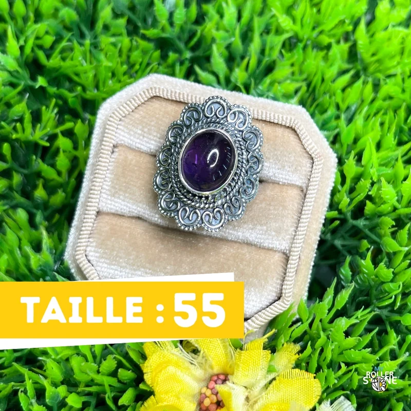 925 Silber Amethyst Ring #172